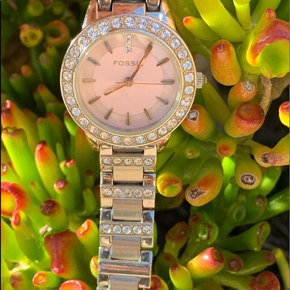 Fossil ES 2189 Crystallized and Pink Watch Fossil Watch Womens Jesse Es2189 Classic Pink Stainless  main image 2
